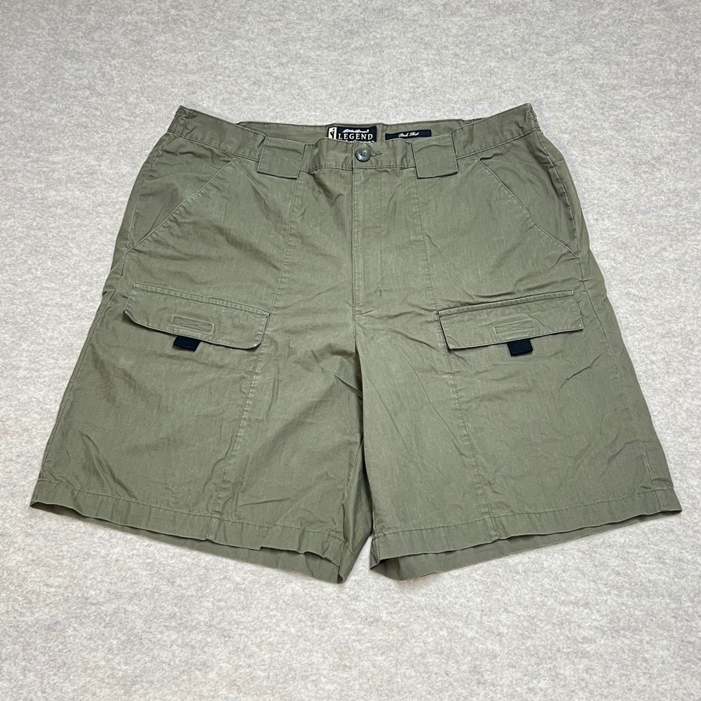 Eddie Bauer Legend Pack Shorts Mens 38 Olive Green Earthtech Cargo Hiking